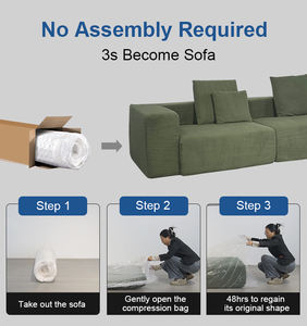 Canapé-Lit Convertible Pliant en <span class=keywords><strong>Tissu</strong></span>, Mobilier de Salon Moderne et Compressé - Product Image 4