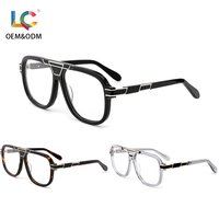 Nouvelles lunettes optiques carrées LC Manufacturers pour hommes et femmes, monture à rayures, design tendance, lunettes de vue en acétate