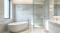 Quartzite naturel gris clair avec des veines ondulées foncées pour mur, sol, comptoir de salle de bain