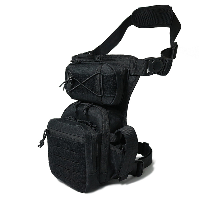 Tactical Drop Leg Bag Gun Range Thigh Pack with MOLLE, Adjustable Utility Belt for Hunting/EDC, Waterproof Holster Mag Pouch