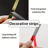 Bande décorative murale autocollante en acier inoxydable doré pour moulures murales, plinthes, miroirs et bordures de plafond