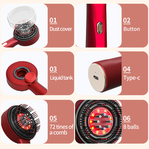 XBH OEM Peine Masajeador Eléctrico Vibratorio Portátil para Cabello, Aplicador de Líquido para Cuero Cabelludo, Masajeador de Cabeza para Crecimiento del Cabello y Anticaída - Product Image 4