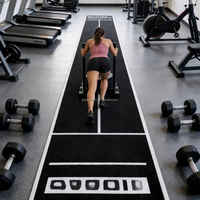 Tapis de sport synthétique noir de haute qualité pour fitness, gamme HRX LINE PRODUCTS, support pour traîneau, taille et logo personnalisables, graphismes sur mesure