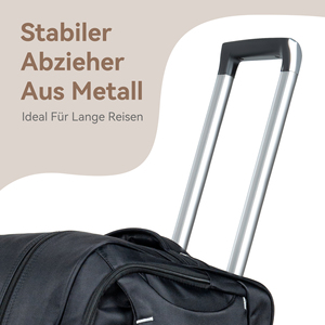 Black <b>Wheeled</b> Travel Duffle <b>Bag</b> Waterproof Rolling <b>Weekend</b> Overnight Luggage <b>Bag</b> with Telescopic Handle & 2 Wheels for Trips - Product Image 3
