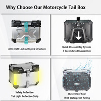 Boîte blindée multifonctionnelle à bas prix 45L 55L en alliage d'aluminium, coffre de moto, coffre de scooter, coffre de voiture électrique