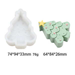 Wholesale DIY 3D <b>Christmas</b> Decorative Tree Gingerbread Man Deer Hand Custom <b>Silicone</b> Candle Mold - Product Image 5