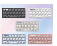 Nouveau clavier sans fil K390 Mini pour iPad/Phablet PC, touches multimédias RGB, non-mécanique, design LINE Koni Rabbit Bear