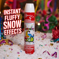 Aérosol de neige artificielle géante avec plusieurs tailles (190g, 380g, 500g) et mousse à séchage rapide haute densité pour le carnaval