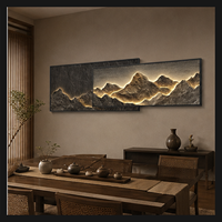 Art mural Montagne Or Noir, impression panoramique multi-panneaux pour salon, chambre, bureau, hôtel, intérieurs modernes