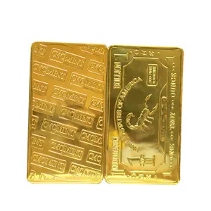 een goudstaaf Suppliers-Titanium Ingots 24K Pure Gold Plated 1 Oz 999 Fijne Titanium Scorpion Edelmetaal Bar A120