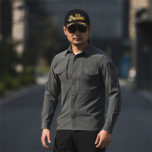 T-Shirt tattica da uomo con abbigliamento tattico da combattimento da uomo maglietta tattica da combattimento a manica lunga da uomo camicie tattiche kaki per uomo - Product Image 3