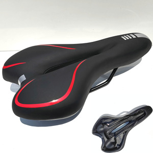 Sillín de Bicicleta de Silicona, Negro, Rojo y Azul, Asiento Cómodo para Bicicleta de Montaña con Acolchado de Gel, Unisex, para Adultos, para Todas las Estaciones - Product Image 2