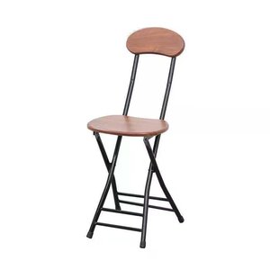Folding Chair Metal Legs Artificial Board Minimalist Design Foldable Dining Chair Modern Style Portable Stool Chair - Product Image 5