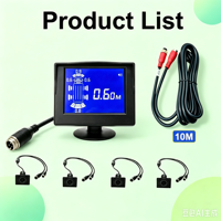 Kit de capteurs de stationnement numériques à ultrasons étanches IP67 robustes, 4 sondes radar numériques, détection jusqu'à 5 m, pour camions et bus 24 V