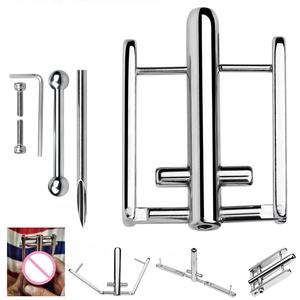 2025 New Fresh Style Cock Cage Men's Chastity Device with Lock Sleek Sliver Metal <b>Dildo</b> Sex Toy Chastity Cage for Male - Product Image 2