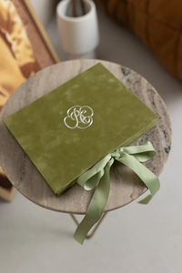 Invitations de <span class=keywords><strong>mariage</strong></span> vert olive élégant velours Invitation en boîte Suite sur mesure verdure acrylique boîte d'invitation de <span class=keywords><strong>mariage</strong></span> ensemble - Product Image 2