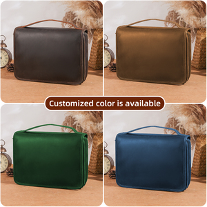 Benutzer definiertes Logo OEM ODM Leder Farbe Reise veranstalter Make-up Kosmetik tasche Zusammen klappbare faltbare Leder Kultur beutel zum Waschen - Product Image 3