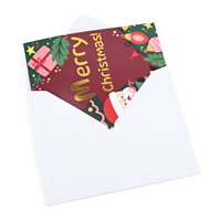 Tarjeta de Felicitación Navideña 3D Pop-up Personalizada con Santa Claus y Sobre Troquelado para Regalo de Año Nuevo
