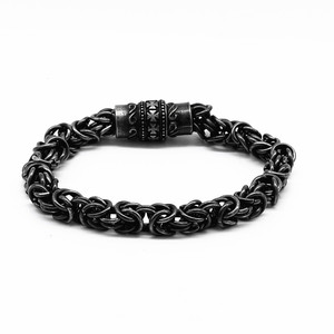 Yunnique – Bracelet en acier inoxydable noir pour hommes, design croisé, fermoir magnétique, style vintage, bijoux, cadeau - Product Image 5