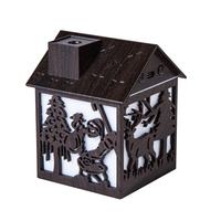 Humidificateur d'air de bureau à domicile, cadeau de Noël, décoration, couleur bois, maison, lumière nocturne à 7 couleurs éblouissantes, ambiance