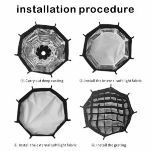 Mini parabole professionnelle pour éclairage LED de studio avec grille et monture Bowens, 30 cm, pour photographie - Product Image 6