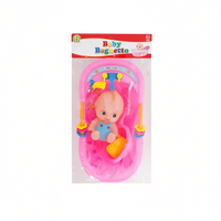 Baignoire pour bébé MAZZEO GIOCATTOLI en plastique avec poupée, 32x21 cm, pour les enfants de 2 à 4 ans