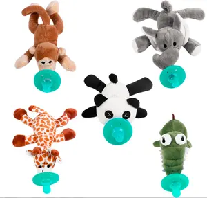 24 animaux au choix, chaîne de sucette pour bébé garçon ou fille, clip, jouets en peluche, sucettes, porte-tétines - Product Image 1