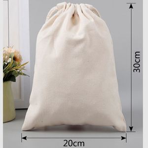 Organic Customized Logo Reusable Twill Cotton Pouch Clothing Shoes Dust Cotton Drawstring Bags - Product Image 5