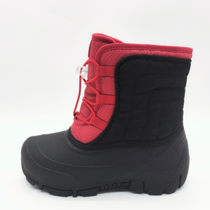 Bottes de neige imperméables pour filles, automne/hiver, en PU avec tige en nylon, doublure en fourrure, isolation, semelle antidérapante - Product Image 1