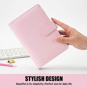 Cuaderno diario cuadernos profesionales Carpeta A6 Planificador de presupuesto Carpeta de sensación de piel de macarrón Carpeta de presupuesto con sobres de efectivo - Product Image 2