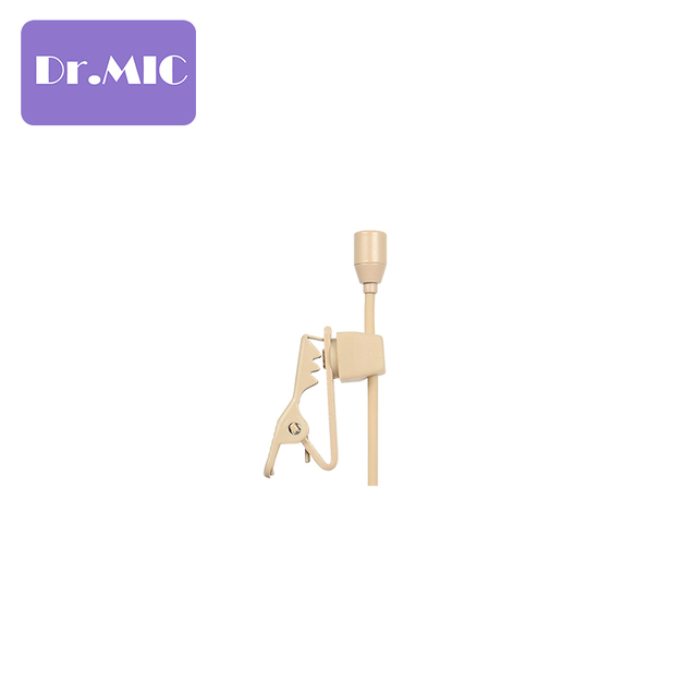 Lightweight Omni-directional Mini Tie-clip Microphone Beige Lavalier Microphonefor Wireless Microphone System
