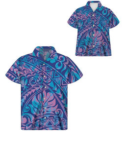 Camiseta informal para hombre, ropa con estampado de hojas de plátano púrpura, a juego, para papá e hijo, de diseñador - Product Image 2