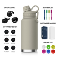 Bouteille d'Eau à Boire Directement Écologique, Thermos à Double Paroi en Acier Inoxydable Isolée sous Vide pour le Sport