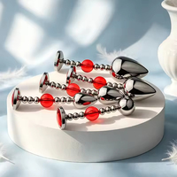 Plug anal en alliage d'aluminium avec base en gemme rouge, stimulateur de prostate, jouet sexuel pour couple adulte
