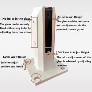 Colliers de serrage modernes de qualité supérieure en acier inoxydable 316/2205 Fixateurs faciles à installer pour les rampes de <span class=keywords><strong>verre</strong></span> sans cadre de la piscine - Product Image 3