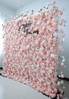 Neues Design Seidenrose 5D Simulationsblumenwand-Hintergrund für Hochzeits- und Schulanfangsdekoration