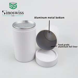 Cilindro personalizado redondo de grado alimenticio, tubo de papel de embalaje de té en polvo con tapa hermética - Product Image 4