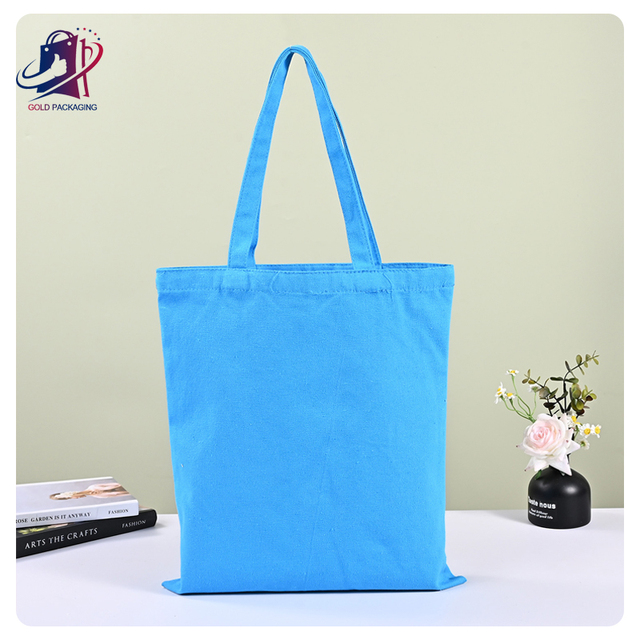 Custom Logo & Colorful 100% Cotton Tote Bags with Long Handle Small Cotton Tote Bags for Shopping-Textile Packaging