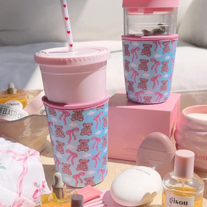 Korean style high-value insulated cup sleeve, girly bow water <b>bottle</b> protector, portable anti-scalding water <b>bottle</b> sleeve - Product Image 1