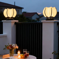 Lampu Taman LED Tahan Air IP65 Bertenaga Surya & Listrik Bentuk Teratai dengan Remote Control untuk Penggunaan Luar Ruangan, Taman, Vila, Halaman