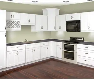 Kabinet dapur kecil Modern populer kabinet dapur kayu Solid putih lemari dapur Modular