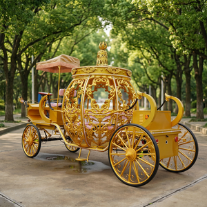 Luxury Electric Golden Wedding Horse-Drawn <b>Pumpkin</b> Carriage 6-Person Solid Rubber <b>White</b> 1-Year Special Transportation - Product Image 1