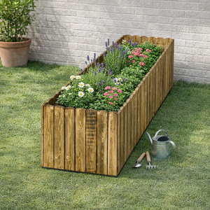 Grande jardinière d'extérieur moderne Jardinière rectangulaire <span class=keywords><strong>en</strong></span> bois <span class=keywords><strong>Pot</strong></span> de fleurs pour légumes et herbes - Product Image 3
