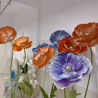E-007 Luxus Hochzeits dekor Washi Papier Rose Mohn chinesisches Papier Riesen blume für Decken wand führende Straßen dekoration