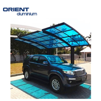 Abri de voiture en aluminium à double porte-à-faux Garage en métal Abri de voiture en aluminium Abri de voiture extérieur personnalisé avec polycarbonate