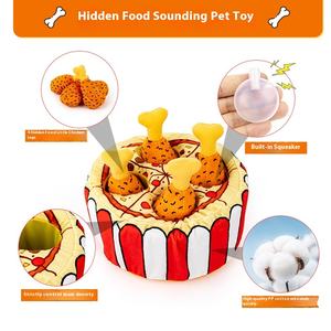 Peluche arricchimento cane squittio giocattoli fritti cosce di pollo Pizza annaffiare cigolante Puzzle giocattoli cognitivi per cani - Product Image 2