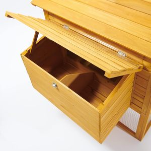 Poulailler en bois de sapin verrouillable pour poules de grande taille, enclos extérieur pour volailles - Product Image 4
