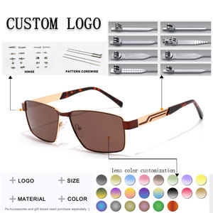 Gafas de Sol Rectangulares Unisex con Marco Metálico, Lentes con Degradado Azul, 100% Protección UV, para Uso en Exteriores, para Adultos - Product Image 2