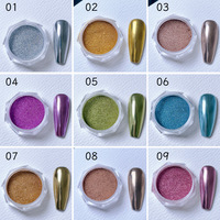 Poudre Miroir Magique Modèle 306 – Nouvelle Collection 108 Couleurs Scintillantes, Effet Aurore Céleste Iridescent pour Décorations d'Ongles