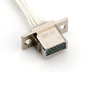 J14f 15zkb, alta qualidade miniatura retangular elétrica conector de metal solda fio macho fêmea soquete